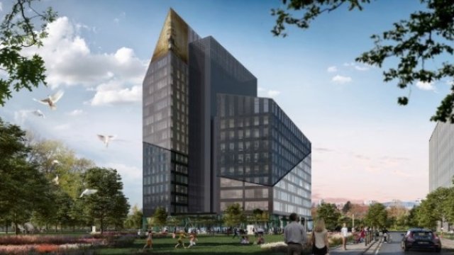 <p>
	Проект на сградата в София тех парк.<em> Снимка: ФНИБ АДСИЦ</em></p>
