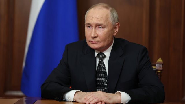 Руският президент Владимир Путин направи обръщение към нацията от Кремъл. Снимка: EPA/БГНЕС