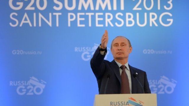 <p>
	Владимир Путин на срещата на Г-20 през 2013 година. Снимка: <em>Г-20</em></p>
