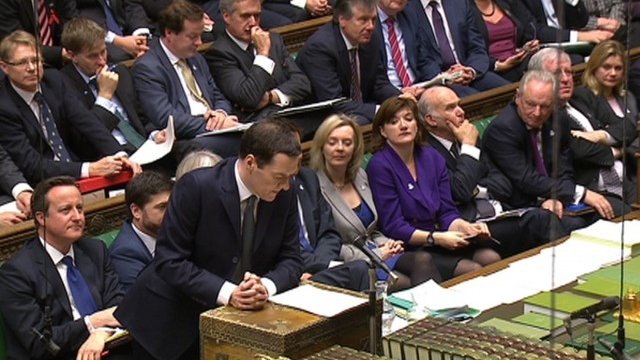 <p>
	Озбърн по време на изказването си пред парламента. <em>Снимка: Ройтерс</em></p>
