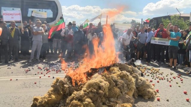 <p>
	<em>Над 1000 земеделски производители от цялата страна блокираха главния път София &ndash; Варна край Велико Търново днес, 2 септември. Снимка: БГНЕС/Иван Янев</em></p>
