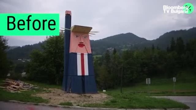 Подпалиха статуя на Доналд Тръмп в Словения
