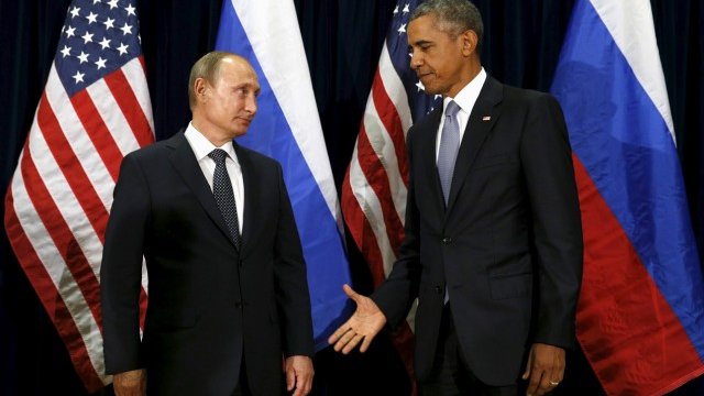 <p style="text-align: justify;">
	Президентът на Русия Владимир Путин и на САЩ Барак Обама. <em>Снимка: Ройтерс</em></p>
