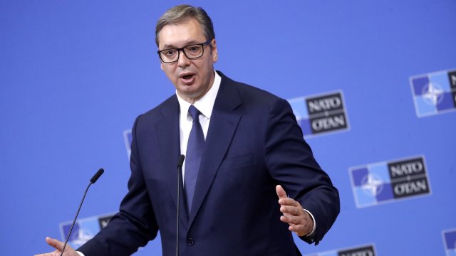 Според сръбския президент Александър Вучич днешните преговори не са разрешили големите проблеми в отношенията между Сърбия и Косово. Снимка: EPA/БГНЕС