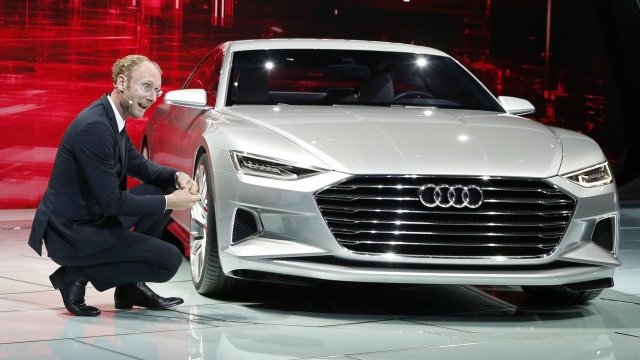 <p>
	Марк Лихте представя новия дизайнерски език на Audi. <em>Снимка: Ройтерс&nbsp; </em></p>
