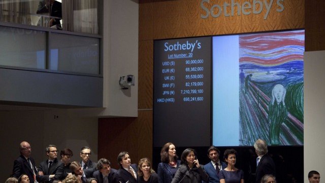 <p>
	На търг на Sotheby&rsquo;s в Ню Йорк &quot;Писъкът&quot; бе продаден за близо 120 млн. долара<em>. Снимка: Ройтерс</em></p>
