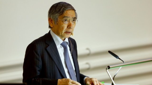 <p>
	Харухико Курода, управител на Японската централна банка. <em>Снимка: Архив Ройтерс</em></p>
