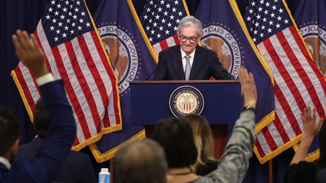 Председателят на Фед Джером Пауъл по време на пресконференция. Снимка: Bloomberg LP