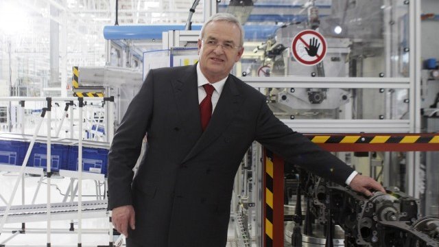 <p>
	Мартин Винтеркорн по време на откриването на нов завод на Volkswagen в Мексико. <em>Снимка: Ройтерс</em></p>
