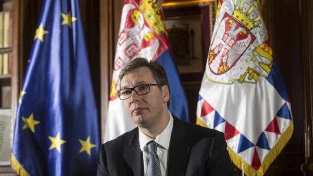 <p>
	Президентът на Сърбия Александър Вучич. <em>Снимка: Oliver Bunic/Bloomberg</em></p>
