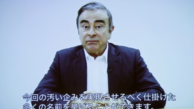 <p>
	Карлос Гон по време на видео изявление. <em>Снимка: Ройтерс, архив</em></p>
