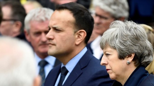 <p>
	Британския премиер Тереза Мей и ирландския Лио Варадкар. <em>Снимка: Ройтерс</em></p>
