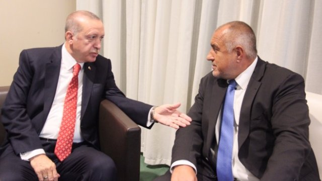 <p>
	Реджеп Ердоган и Бойко Борисов по време на днешната си среща. <em>Снимка: Пресслужба на МС</em></p>
