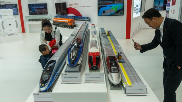 Модели влакове на CRRC. Снимка: Future Publishing via Getty Images. 