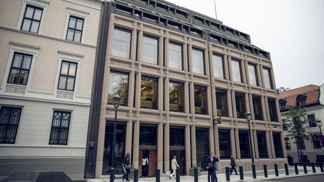 Сградата на централната банка в Осло. Снимка: Odin Jaeger/Bloomberg