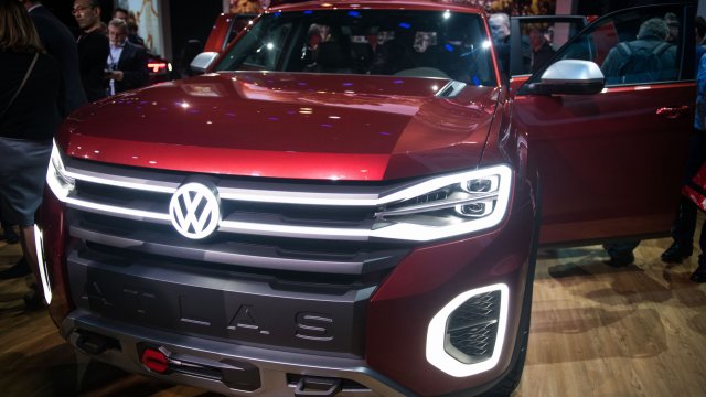 Концептуалният пикап на Volkswagen Atlas Tanoak. Снимка: Mark Kauzlarich/Bloomberg
