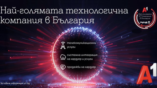 А1 оглави класацията DigitalK 101 за най-големите технологични компании в страната