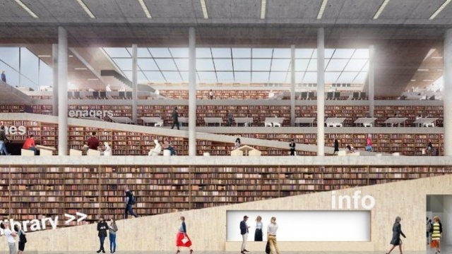 <p>
	Проектът за нова библиотека във Варна.&nbsp;<em>Източник: Architects for Urbanity/varnalibrary.bg</em></p>
