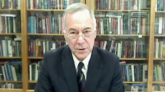 <p>
	Проф. Стив Ханке. <em>Снимка: Bloomberg TV Bulgaria</em></p>
