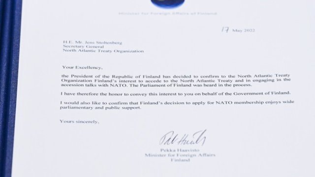 <p>
	Молбата за членство на Финландия. <em>Снимка: ЕРА</em></p>
