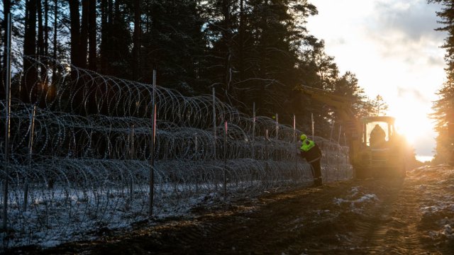 Границата между Литва и Беларус. Снимка: Paulius Peleckis/Getty Images