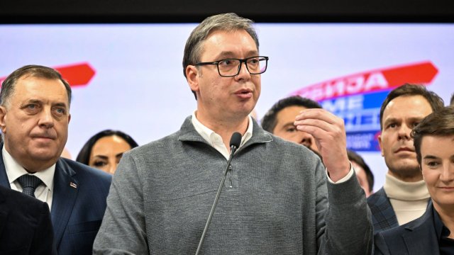 Президентът на Сърбия Александър Вучич. Снимка: Oliver Bunic/Bloomberg