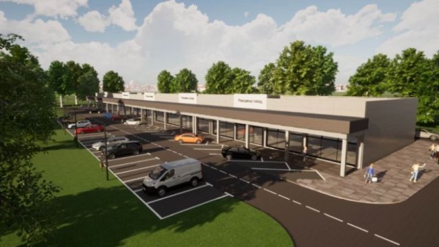 <p>
	<em>Визуализация на ритейл парка на &quot;Декотекс&quot; в Сливен. Снимка: Декотекс АД</em></p>
