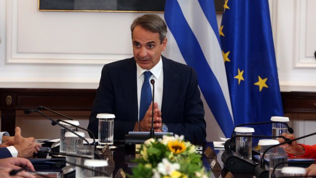 Гръцкият премиер Кириакос Мицотакис. Снимка: EPA/БГНЕС