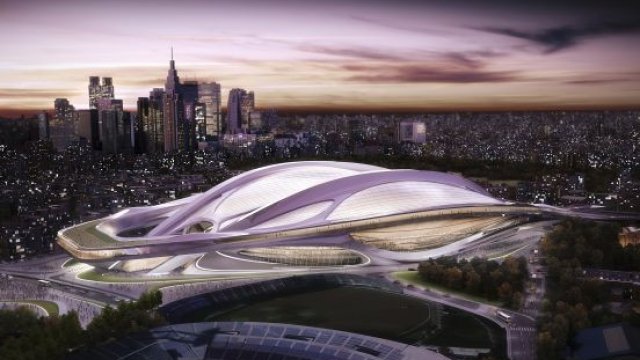 <p>
	Проектът за Олимпийския стадион, подготвен от Заха Хадид. <em>Снимка: Ройтерс</em></p>
