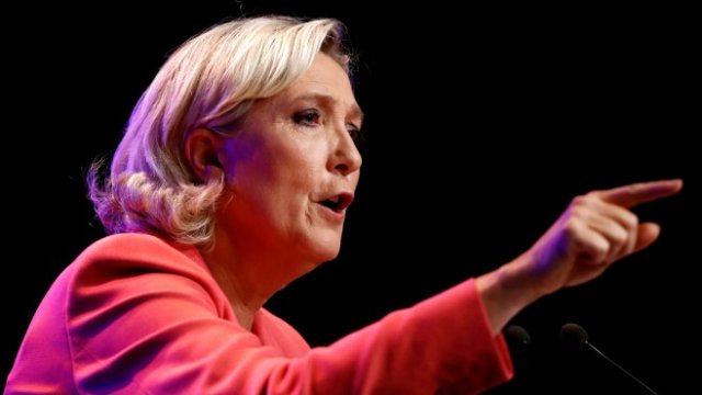 <p>
	Ръководителят на френската крайнодясна партия Национален сбор Марин льо Пен. <em>Снимка: Ройтерс</em></p>
