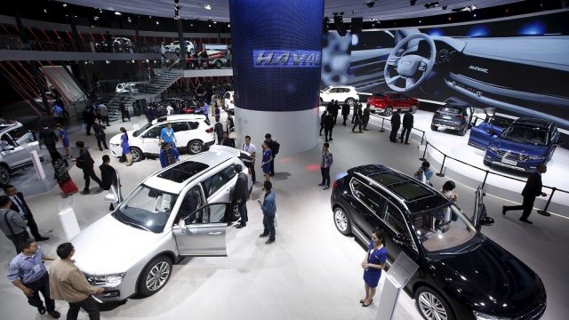 <p>
	Щандът на HAVAL по време на автосалон Шанхай 2015. Снимка: Ройтерс</p>
