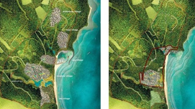 <p>
	Проектът за Карадере - старият от 2008 година (вляво) и от 2014 година (вдясно). Илюстрация: <em>Мадара Юръп</em></p>
