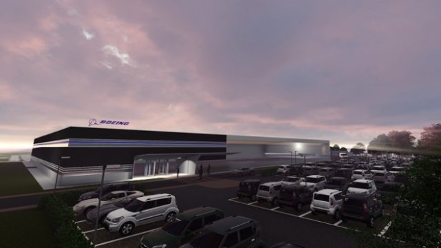 <p>
	Компютърно изображение на планирания завод. <em>Снимка: Boeing</em></p>
