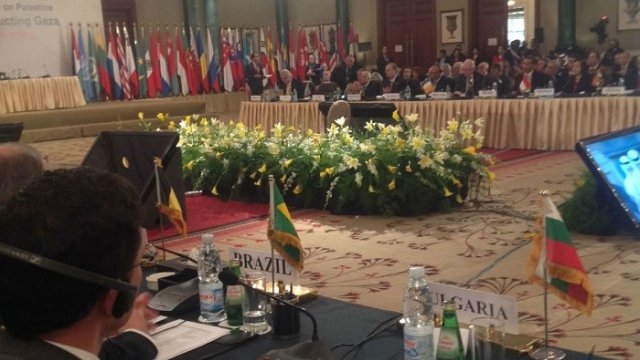 <p>
	В Кайро се проведе донорска конференция за Газа. <em>Снимка: МВнР</em></p>
