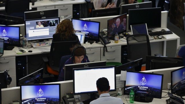 <p>
	Нюзрумът на&nbsp;Al Jazeera America. <em>Снимка: архив Ройтерс</em></p>
