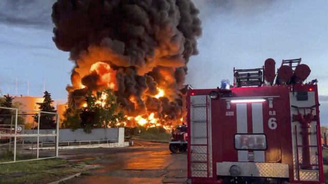 Пожар в нефтобаза на Кримския полуостров. Снимка: ЕРА