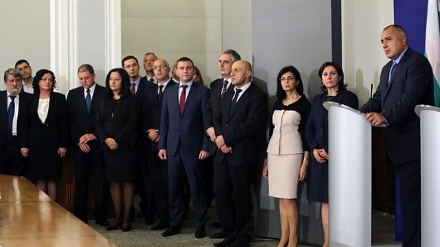 <p>
	Новоизбраният премиер Бойко Борисов представи кабинета си. <em>Снимка: БТА</em></p>
