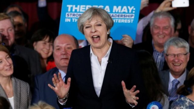 <p>
	Премиерът на Великобритания Тереза Мей.<em> Снимка: Ройтерс</em></p>
