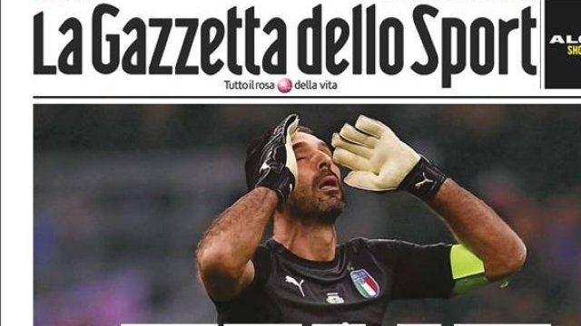 <p>
	Корицата на вестника. <em>Снимка:&nbsp;Gazetta dello Sport</em></p>
