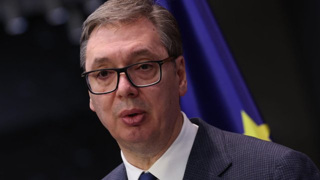 Президентът на Сърбия Александър Вучич. Снимка: EPA/SEAN GALLUP / POOL
