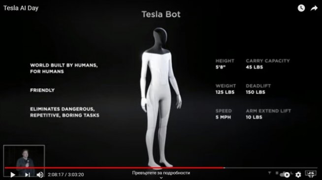 Хуманоидният робот на Tesla иска да върши скучните ви задължения