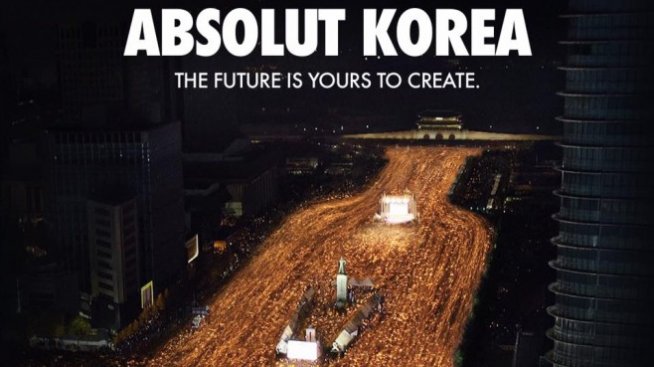 Как водка Absolut направи огромен гаф, използвайки протестите в Южна Корея?