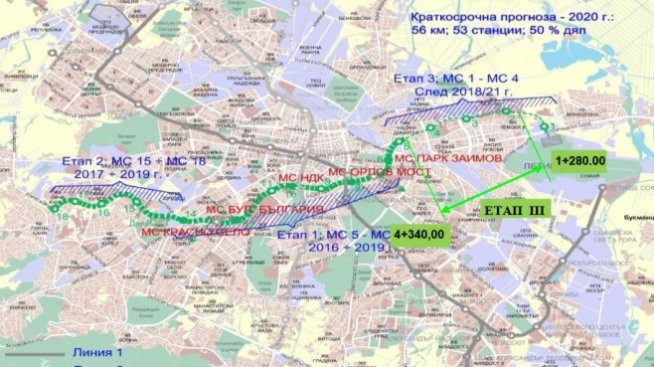 "Метрополитен" обяви търг за участъка на метрото от "Хаджи Димитър" до "Левски Г”