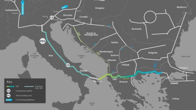 Трансадриатическият газопровод е доставил 5 млрд. куб. м газ в Европа
