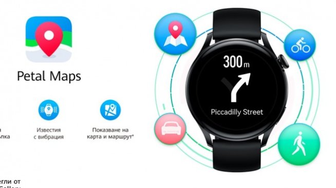 Навигацията Petal Maps вече е налична за HUAWEI WATCH 3