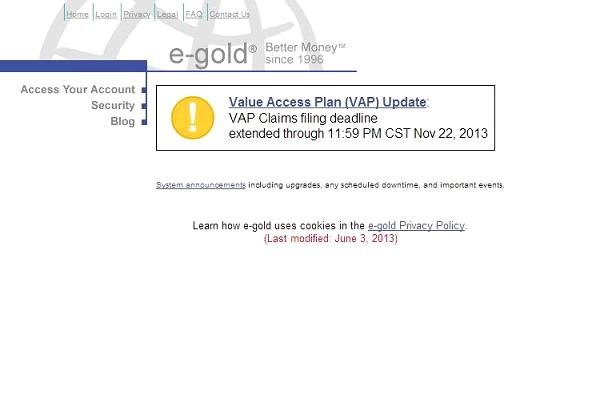 
	Предшественикът на всички съвременни цифрови валути. Създаден през далечната вече 1996 г., порталът E-gold все още е активен и може да бъде разгледан.

	Неговият основател Дъглас Джаксън казва, че е сътворил &quot;електронното злато&quot;, за да повиши &quot;материалното благосъстояние на човечеството&quot;. Той разглежда всички дигитални валути като &quot;опорна точка за по-доброто бъдеще&quot;.

	Порталът E-Gold&nbsp;позволява на потребителите да притежават онлайн сметки, деноминирани в злато. Услугата дава на хората възможността да правят незабавни преводи към други клиенти на сайта.

	Щатските власти сложиха край на услугата през 2007 г., след като трима души се признаха за виновни в пране на пари чрез портала. Това мотивира регулаторните органи да конфискуват близо 90 млн. долара.

	В становището си властите посочиха също, че услугата се е превърнала в популярен начин за заплащане на нелегални порнографски материали и инвестиционни измами.

	&quot;E-Gold е доказателство, че онлайн системите за разплащане трябва да се разрастват или да бъдат спирани&quot;, заяви Аксел Мерк, президент на Merk Investments.

	&quot;Очевидно е, че системата трябва да бъде защитена. За да се развиват в дългосрочен план, онлайн системите за плащане трябва да намерят начин да се съобразят с правилата за борба с прането на пари. E-Gold не успя&quot;, допълни още той. Снимки: CNBC
