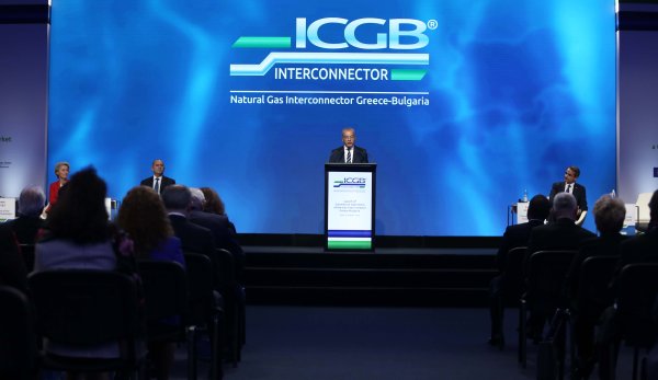 На събитието присъстват Президентът Румен Радев, Стево Пендаровски, Александър Вучич, Урсула фон дер Лайен Кириакос Мицотакис. Снимка: МС