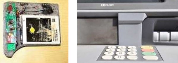 
	Ако се загледате в горния ляв ъгъл на сивия детайл, който имитира истинска част от банкомата, ще забележите миниатюрен отвор, откъдето камерата снима
	
	Снимка:&nbsp;ЕAST
