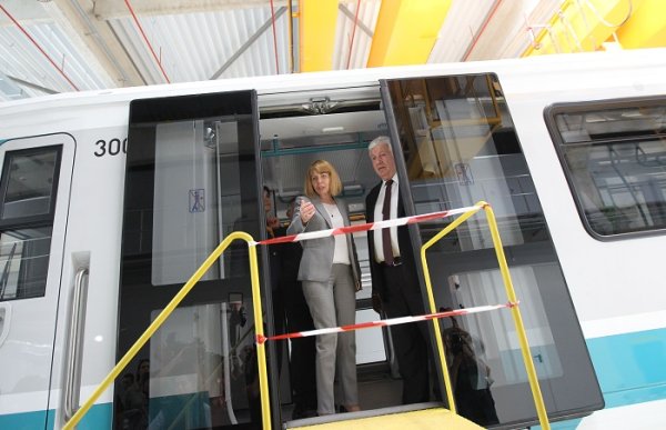 
	В София пристигна първият влак на Метрполитена, който ще се движи по третата линия на метрото.&nbsp;Снимка: Олег Попов, Investor Media Group
