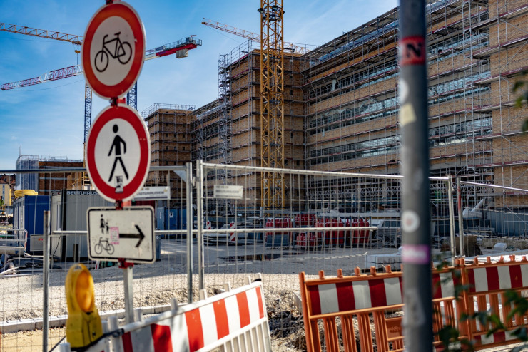 Спряното преустройство на сградата Quelle, известно като проекта Q в Нюрмберг. Снимка: Бен Клиб/Bloomberg